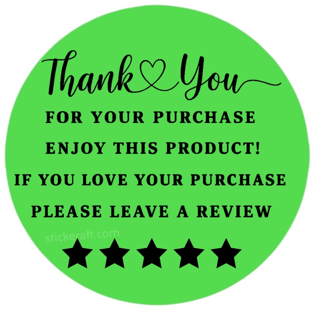 Thank You for Purchase Stickers β 2 Inch, 5 Star Review Labels β 100 PCS NEW - Picture 11 of 15